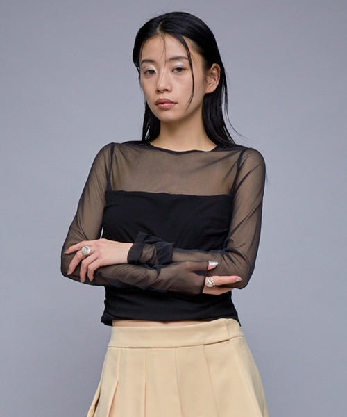 THINGS THAT MATTER SHEER ＆ DRAPE RIB TOPS レディース
