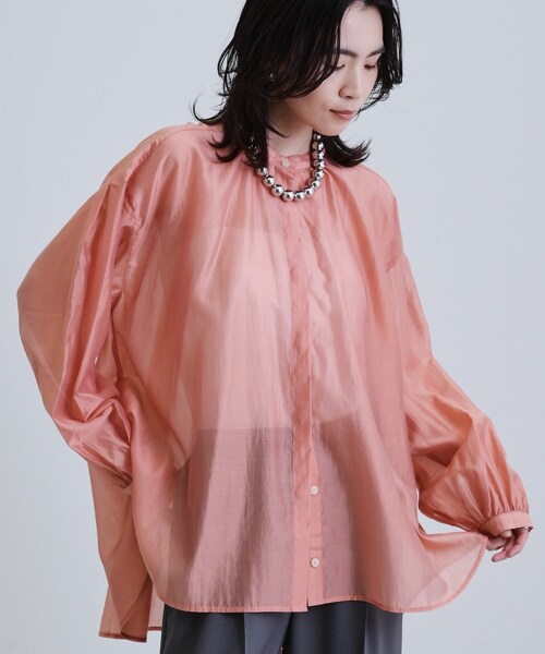ブラウス シャツ シアーローンミドル丈シャツ/シアーシャツ/シアートップス「洗える/夏服」 レディース INDIVI GALLEST ブラウス シャツ シアーローンミドル丈シャツ