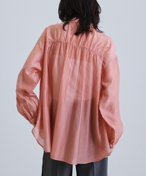 INDIVI GALLEST ブラウス シャツ シアーローンミドル丈シャツ
