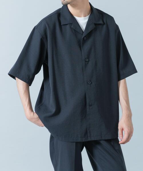 RRL / 半袖シャツ/L/リネン/NVY/総柄/782856982001 URBAN RESEARCH ROSSO MEN シャツ 「WEB限定」「セットアップ対応/XL