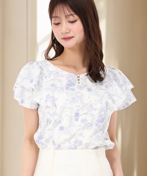 新品♡フリル袖カットソー♡アクアガール、ミッシュマッシュ、ストロベリーフィールズ サラリ綿混フリル袖Tシャツ - ベルーナ【公式】