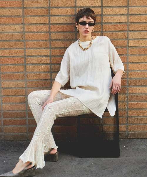 MAISON SPECIAL パンツ Ruffle Hem Flare Pants/ラッフルヘム