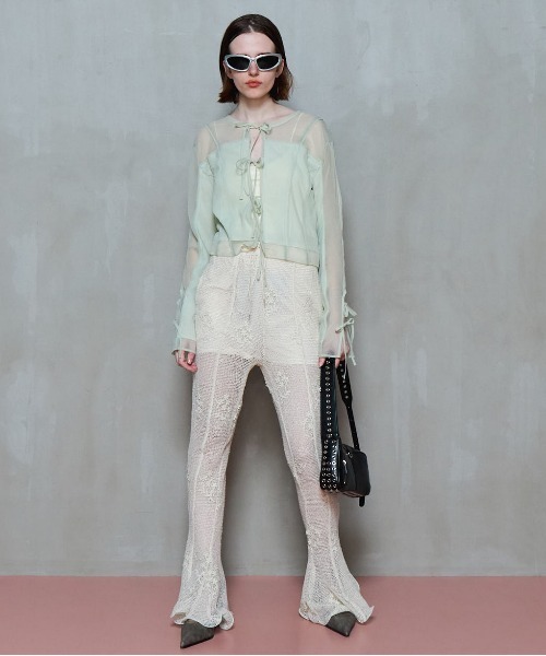 MAISON SPECIAL パンツ Ruffle Hem Flare Pants/ラッフルヘム