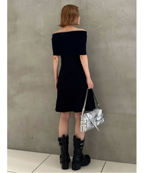 SLY ワンピース OFF SHOULDER RIB KNIT S/OP オフショルダー
