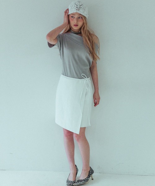 igi スカート SLICK WRAP SKIRT / エナメルレザーライク巻き