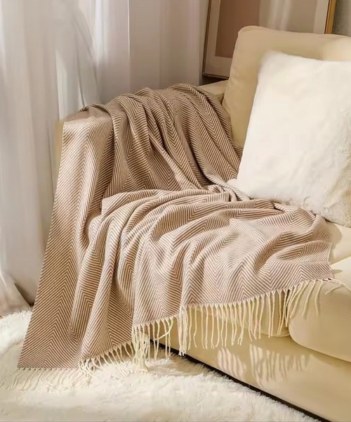 ブランケット 「 ammy. / エイミードット 」 デザイン フリンジ