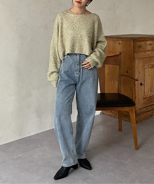 [Thevon] Denim брюки MEDIUM черный женский 