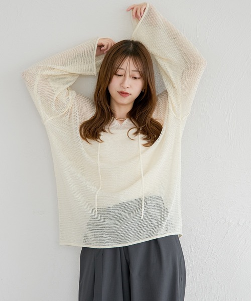 Rewind ニット トップス raffime ニット セーター アウトリンキングシアートップス