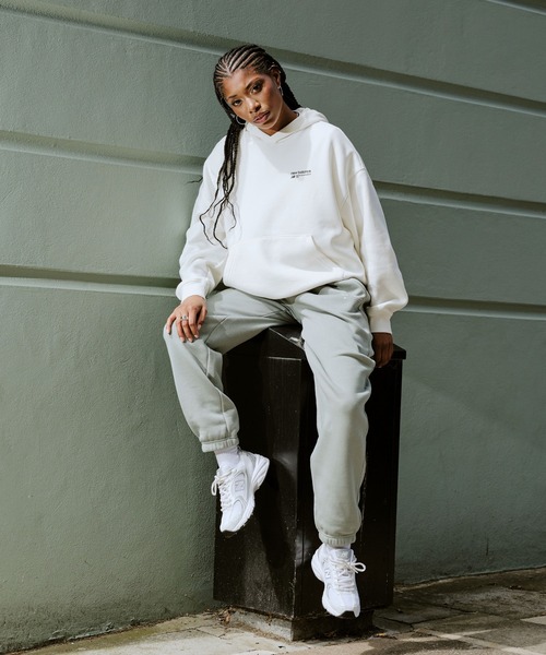 「New Balance」 プルオーバーパーカー SMALL モスグリーン レディース