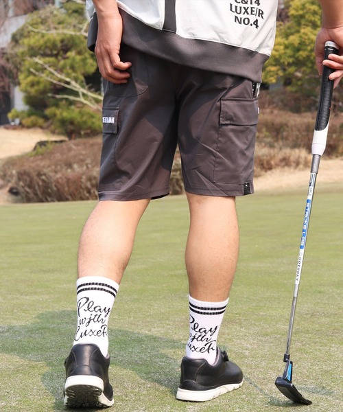 カーゴパンツ (RM)「LUXE/R GOLF」ストレッチ クロス サイドライン