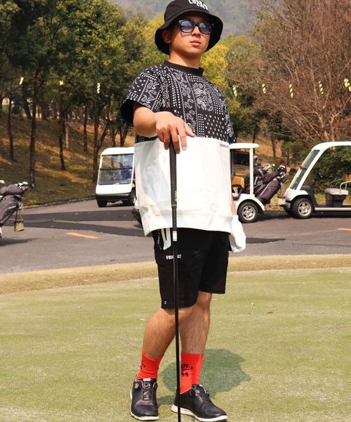 LUXE/R GOLF ストレッチ　クロスサイドライン ショートカーゴパンツ RM)【LUXE/R GOLF】ストレッチ クロス サイドライン ショート