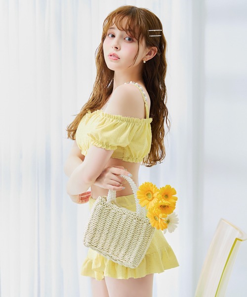 Sugar 水着 オフショルフレアスカートビキニ 4点セット 即日発送】【ビキニ】【水着】オフショルフレアスカートビキニ 4
