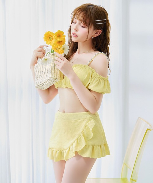 sugar nine 水着 オフショルフレアスカートビキニ 2点セット「ビキニ