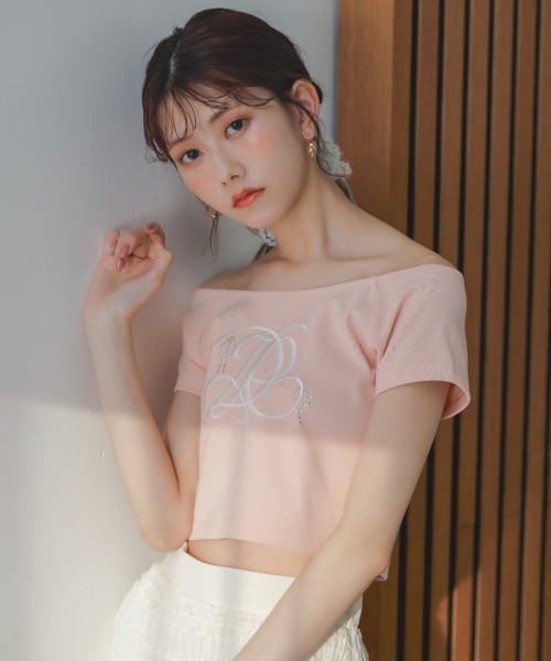 tシャツ 「AKB48 千葉恵里さん着用」ツーウェイオフショルTシャツ 夏服 レディース AKB48 千葉恵里さん着用】ツーウェイオフショルTシャツ 夏服（T