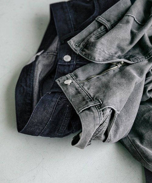 「EMMA CLOTHES」 加工ブーツカットデニムパンツ S グレー メンズ