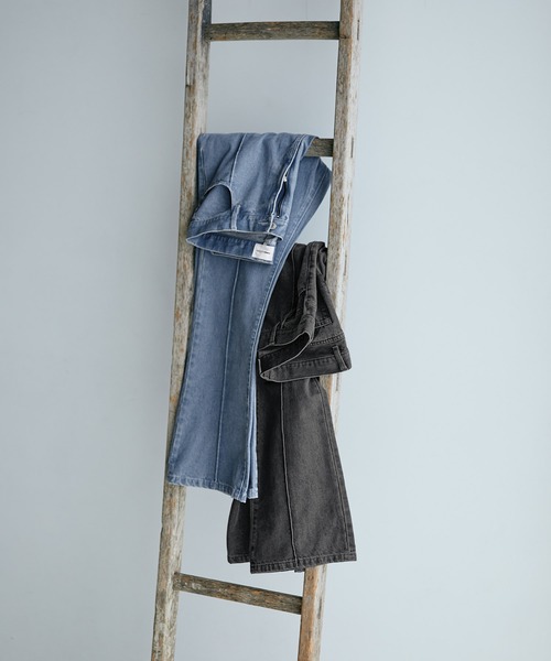 「EMMA CLOTHES」 加工ブーツカットデニムパンツ S グレー メンズ