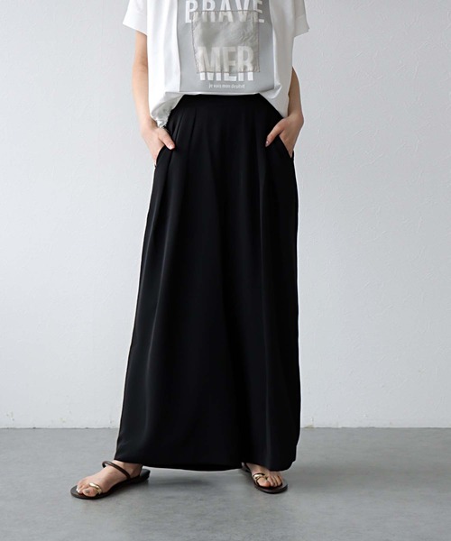 Jines（ジネス） パンツ 「接触冷感」-3キロ見え2タックワイドパンツ