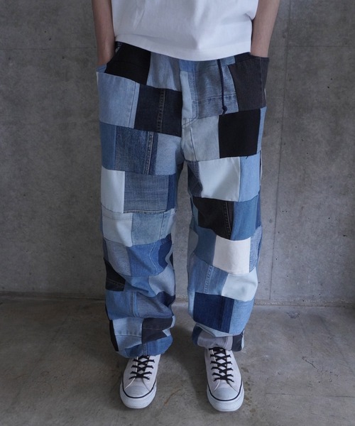 ワイドパンツ ジーンズ PATCHWORK DENIM PANTS メンズ レディース