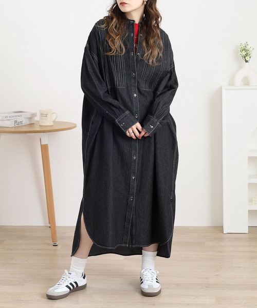 Noia ワンピース ピンタックデニムワンピース : ZOZOTOWN Yahoo!店