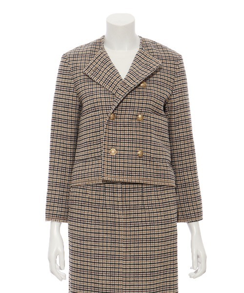 「Mila Owen」 ノーカラージャケット 1 ブラウン レディース_画像3