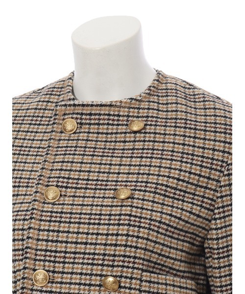 「Mila Owen」 ノーカラージャケット 1 ブラウン レディース_画像6