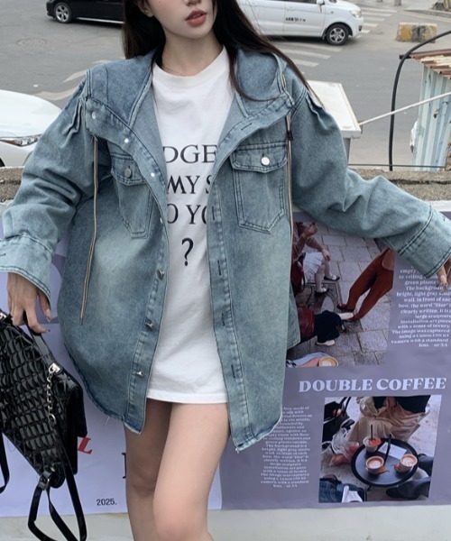 【美品】ノーティカ デニム ブルゾン パーカー オーバーサイズ M セール】NAUTICA/ノーティカ Denim Blouson/デニム ブルゾン