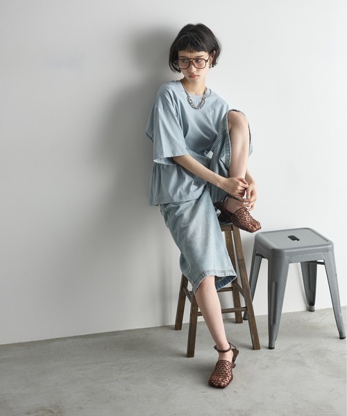 THE Yon 半袖カットソー FREE サックスブルー レディース : ZOZOTOWN