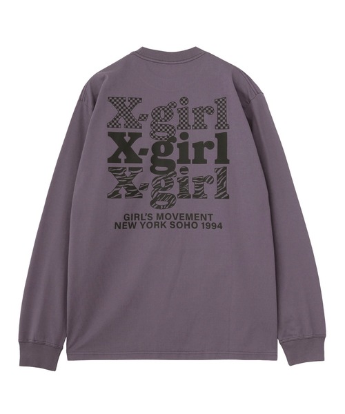 X-girl（エックスガール） tシャツ THREE LAYER LOGO L/S TEE