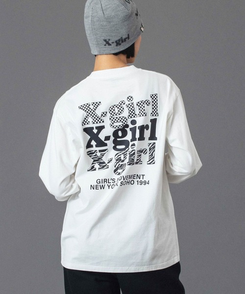 X-girl（エックスガール） tシャツ THREE LAYER LOGO L/S TEE