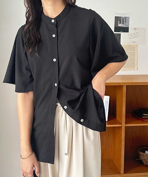 「GeeRA」 半袖ブラウス MEDIUM ブルー系その他 レディース_画像3