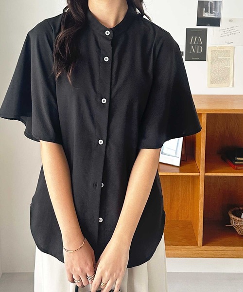 「GeeRA」 半袖ブラウス MEDIUM ブルー系その他 レディース_画像4