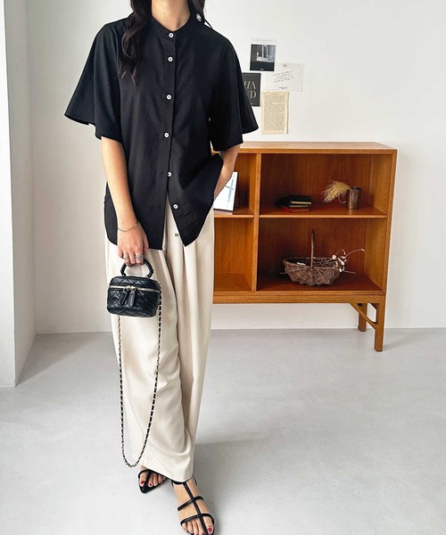 「GeeRA」 半袖ブラウス MEDIUM ブルー系その他 レディース_画像5