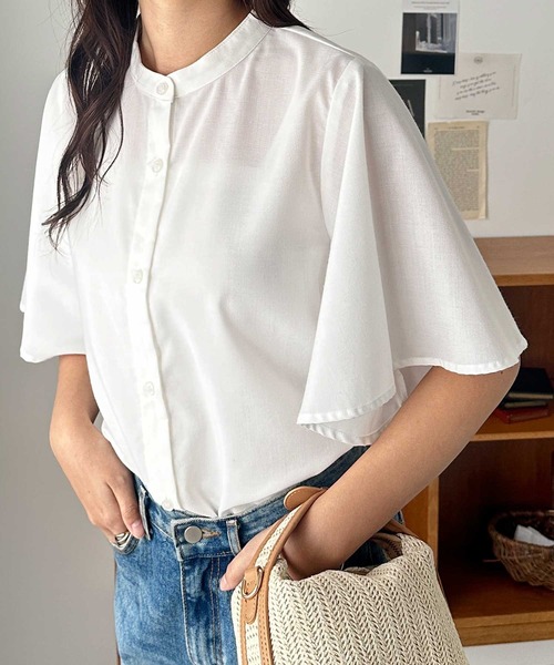 「GeeRA」 半袖ブラウス MEDIUM ブルー系その他 レディース_画像7