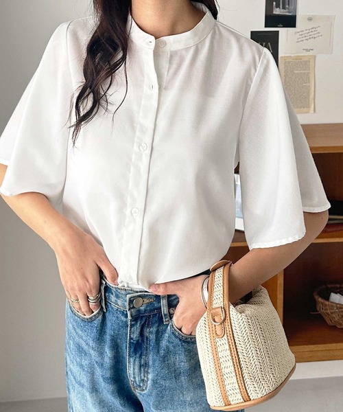 「GeeRA」 半袖ブラウス MEDIUM ブルー系その他 レディース_画像8