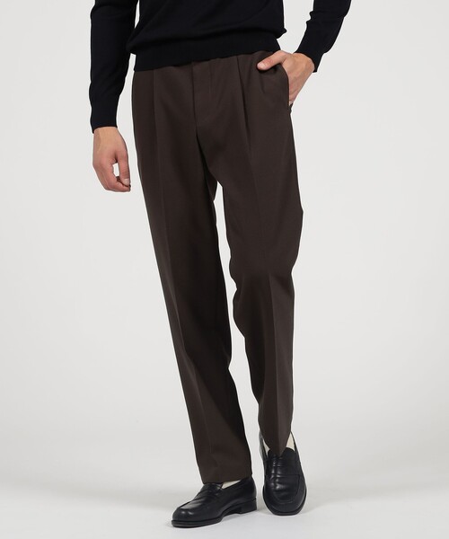 新品tomorrowland/Editionウールスラックスパンツダークブラウン