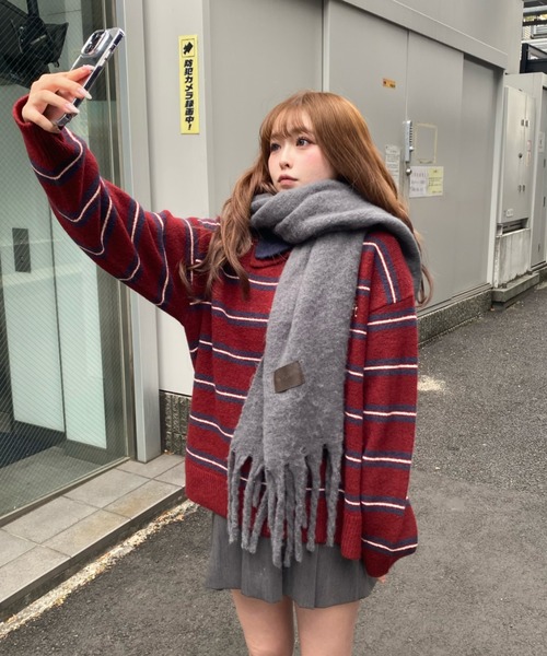 Ray Cassin（レイカズン） マフラー ストール レザーパッチマフラー