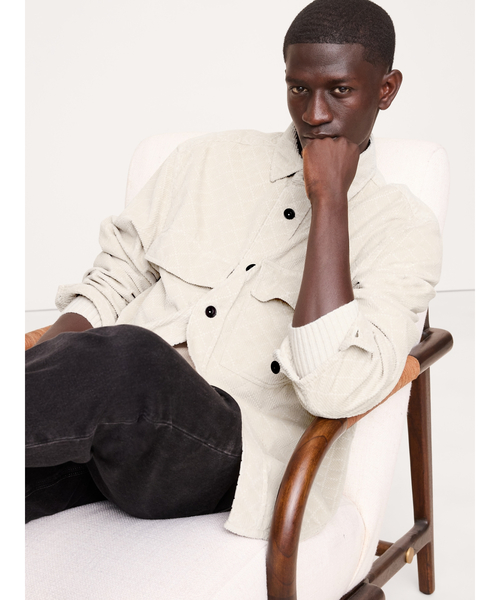 シャツ オーバーサイズ フィット ダイヤモンド コーデュロイ オーバー