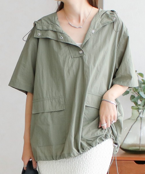 「Social GIRL」 プルオーバーパーカー M ホワイト系その他 レディース_画像3