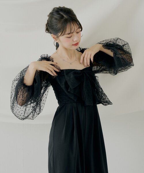 Chico（チコ） ドレス 「SALON byChico」フロントリボンドッキング