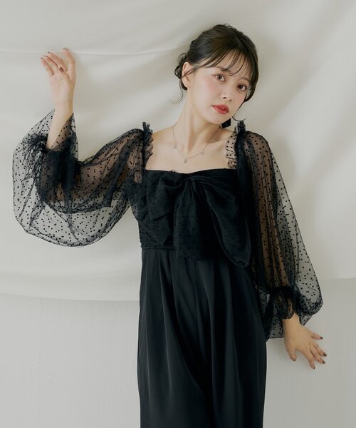 Chico（チコ） ドレス 「SALON byChico」フロントリボンドッキング