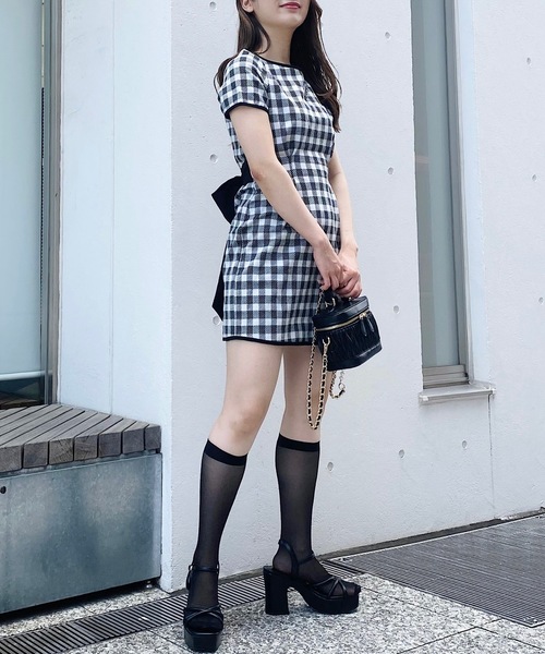 「NOMAE」 半袖ワンピース FREE ブラック系その他 レディース_画像6