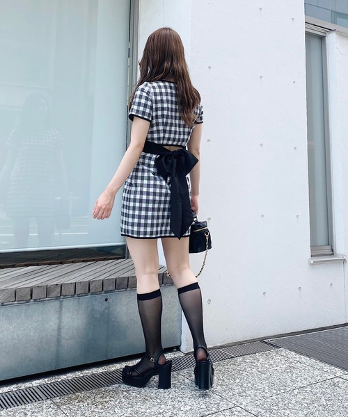 「NOMAE」 半袖ワンピース FREE ブラック系その他 レディース_画像8