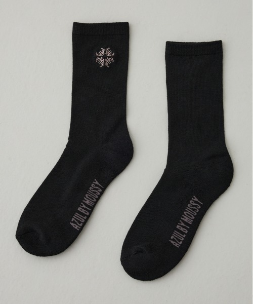 AZUL BY MOUSSY（アズールバイマウジー） 靴下 1ポイント刺繍ロング