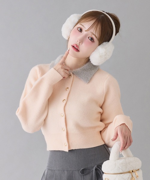 one after another NICE CLAUP カーディガン 「新色追加」ポロ襟配色