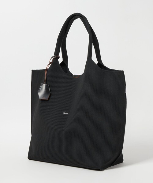 hALON ダークブラウン トートバッグ halon トートバッグ 「hALON」ストライプ ニット トートバッグL メンズ