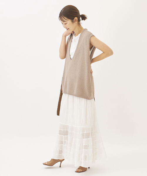 【新品未使用】Plage プラージュ ベージュロングスカート size38 plage（プラージュ） ロングスカート 38 ベージュ レディース