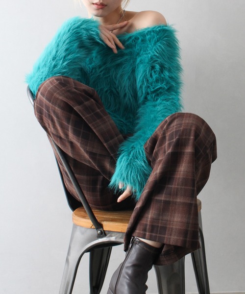 「SpRay」 長袖ニット FREE アイボリー レディース_画像7