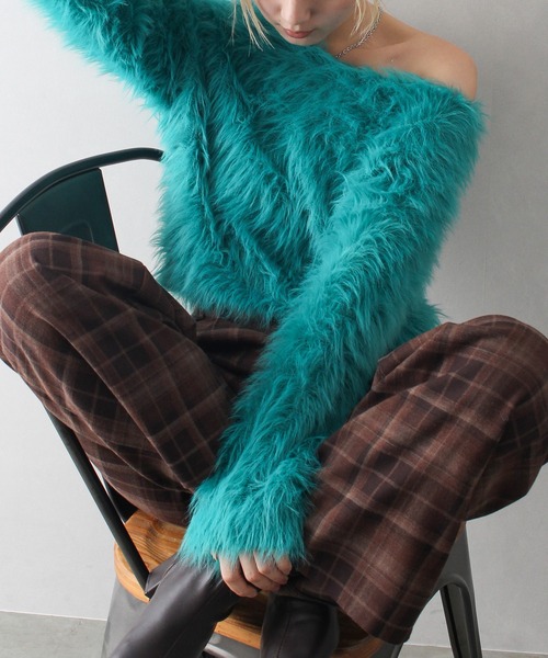 「SpRay」 長袖ニット FREE アイボリー レディース_画像9