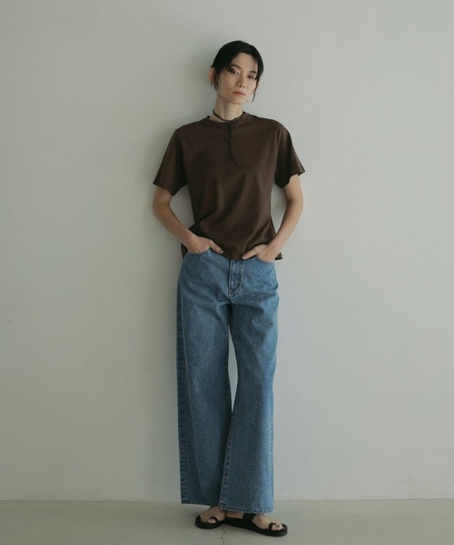 「anuke」 半袖Tシャツ FREE ブラウン レディース_画像3