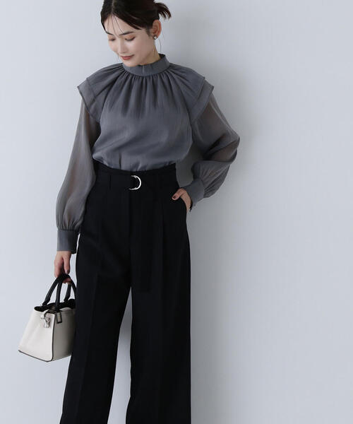 「NATURAL BEAUTY BASIC」 長袖シャツ SMALL ベージュ系その他2 レディース_画像4